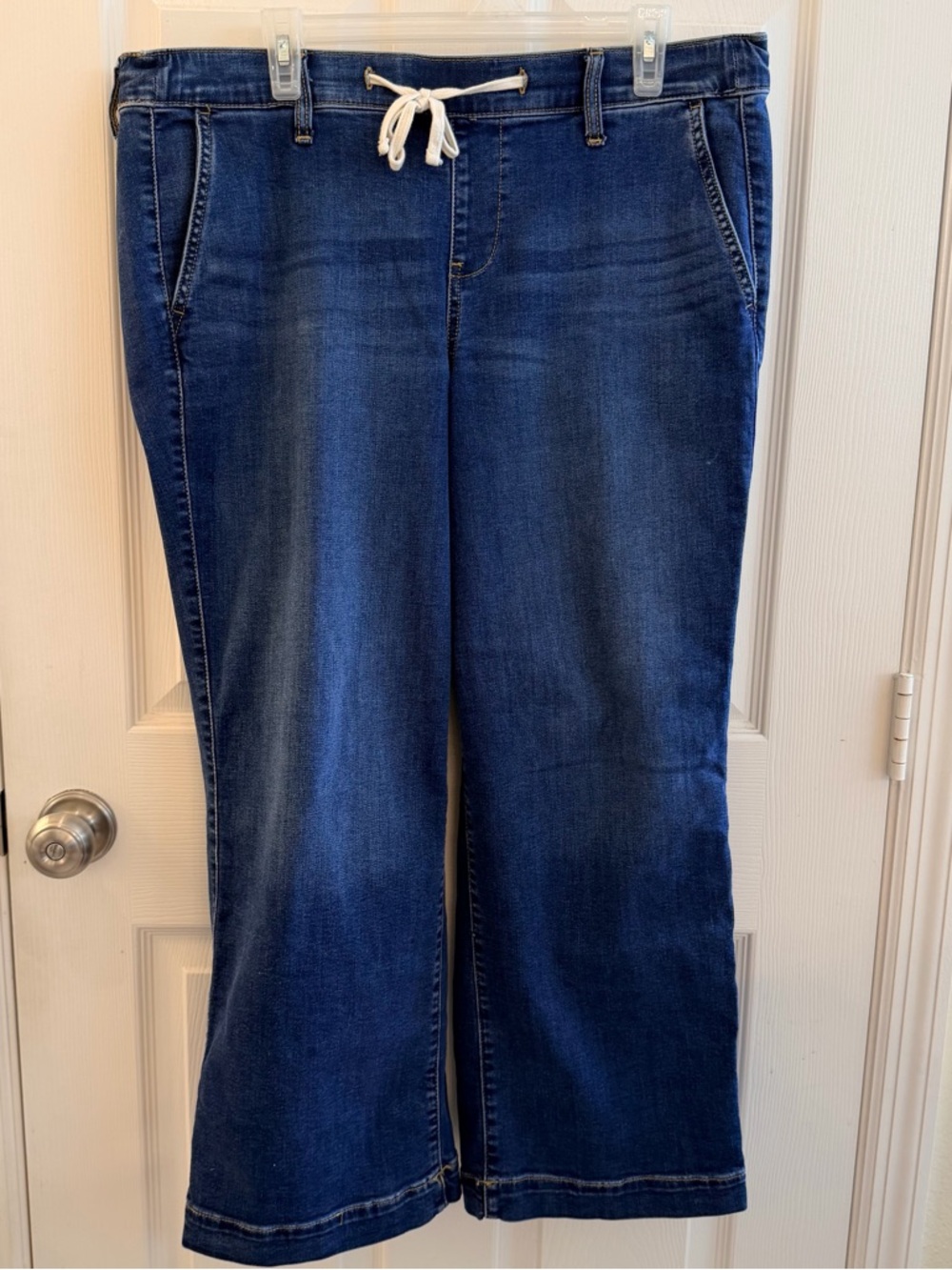 torrid Dark Blue Weekend Wide Leg Super Soft Pull-On Jeans with Drawstring